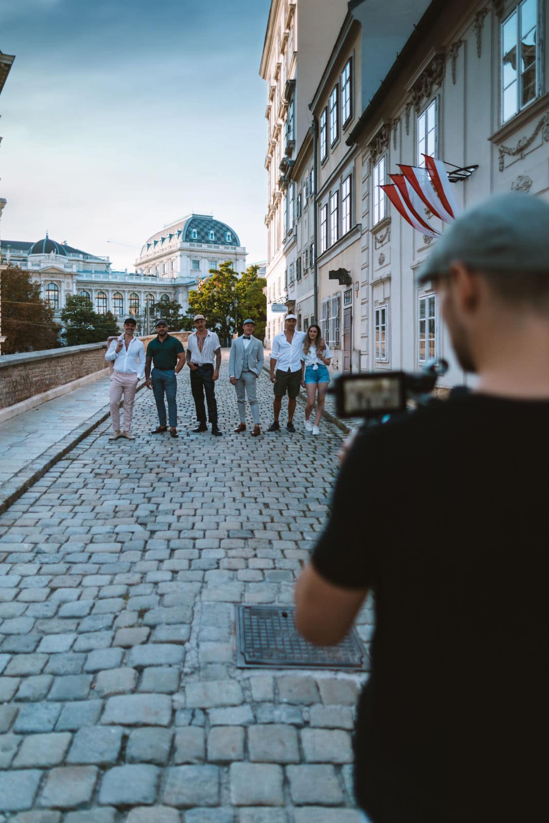 Filming Friends with Flat Cap in Vienna