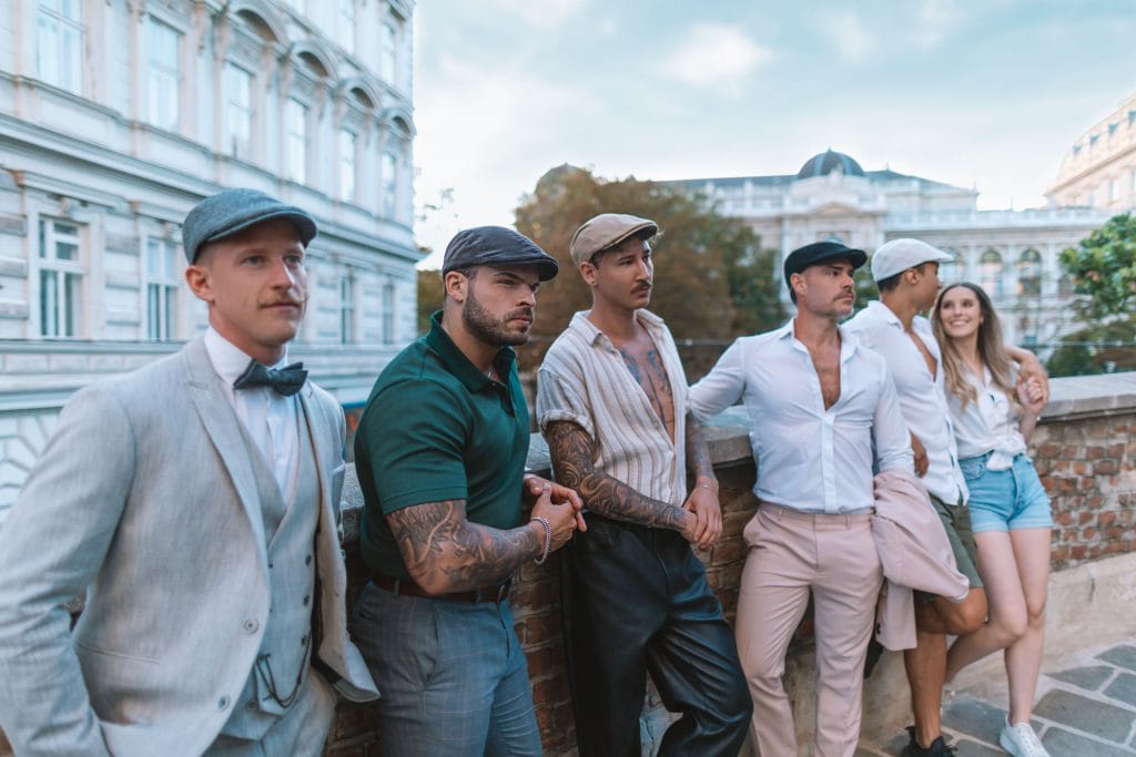 5 Guys wearing stylish flat caps in vienna